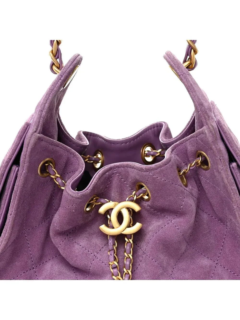 Suede Quilted Mini Chanel 25 Handbag #338420C75B